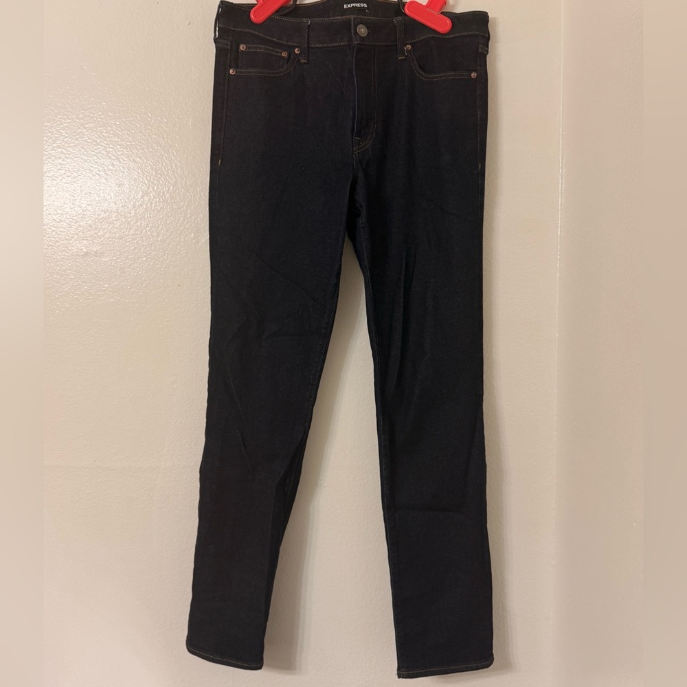 Lightly Used- Express Slim Straight Blue Denim Jeans 34x34